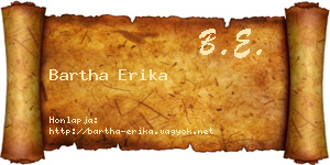 Bartha Erika névjegykártya